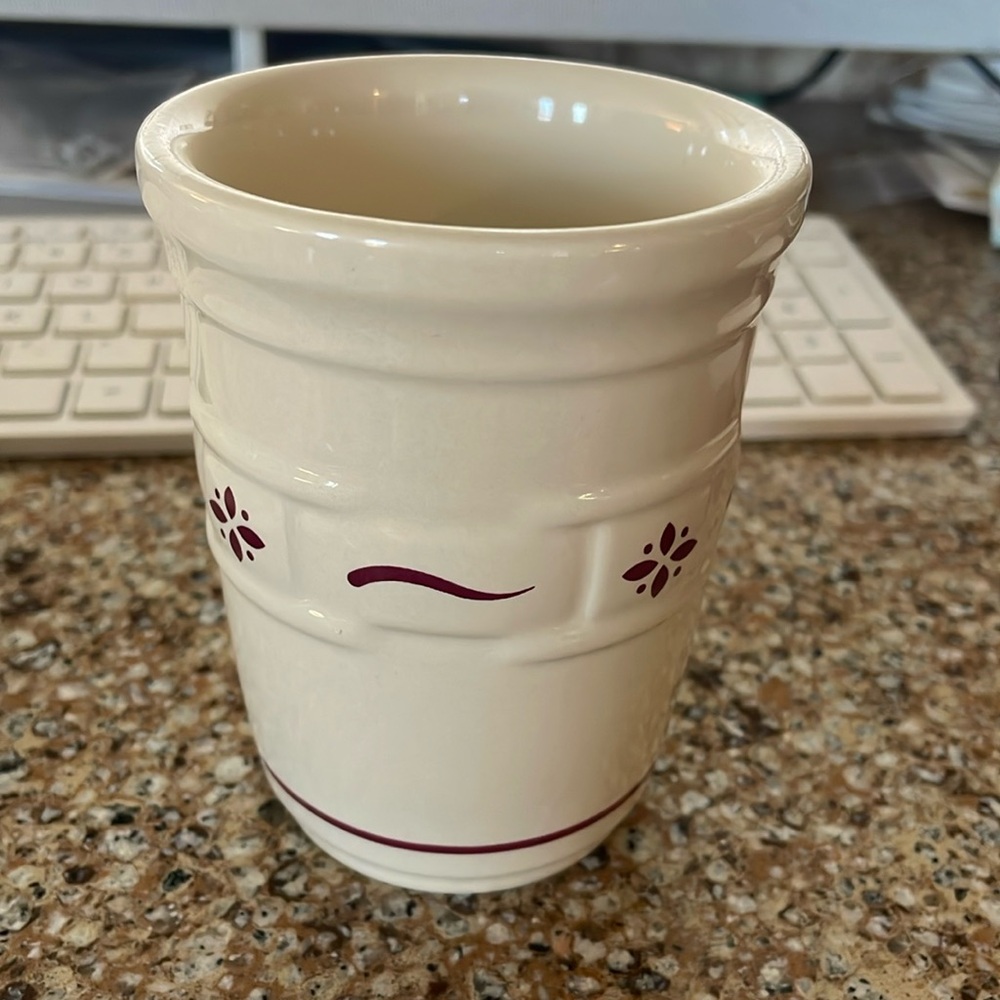 Longaberger woven traditions red bathroom tumbler